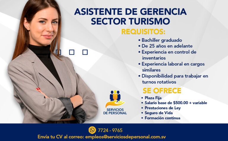 ASISTENTE DE GERENCIA SECTOR TURISMO