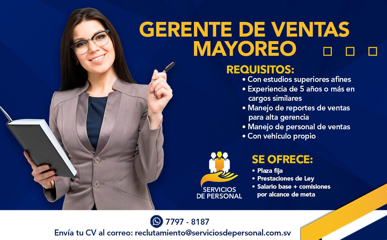 GERENTES DE VENTAS DE MAYOREO