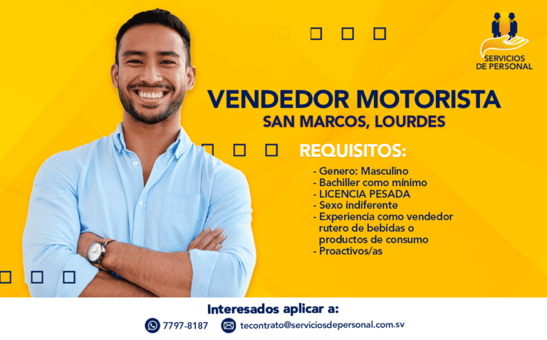 VENDEDOR MOTORISTA