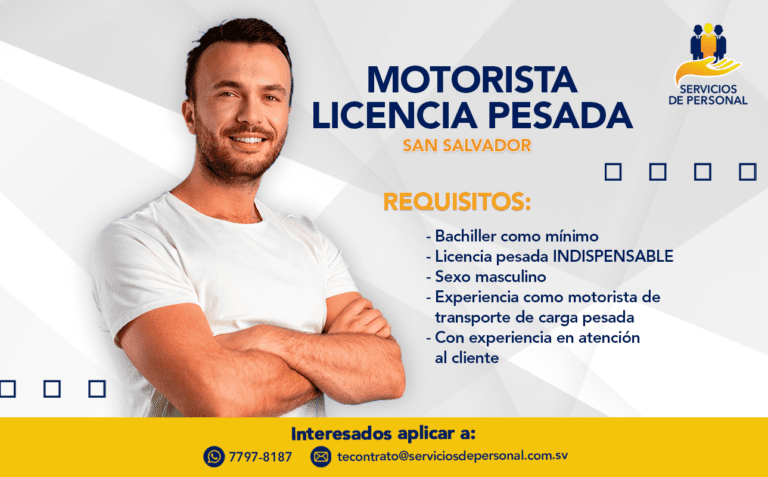 MOTORISTA LICENCIA PESADA