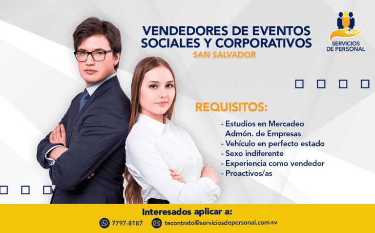 VENDEDORES DE EVENTOS SOCIALES Y CORPORATIVOS