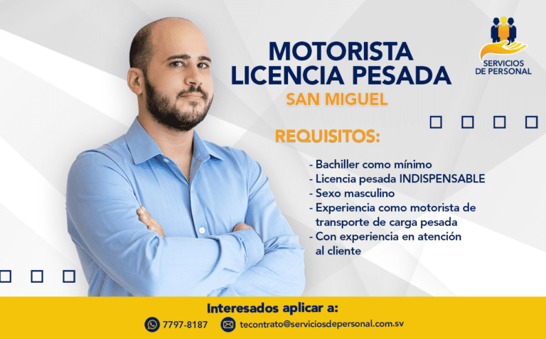 MOTORISTA LICENCIA PESADA