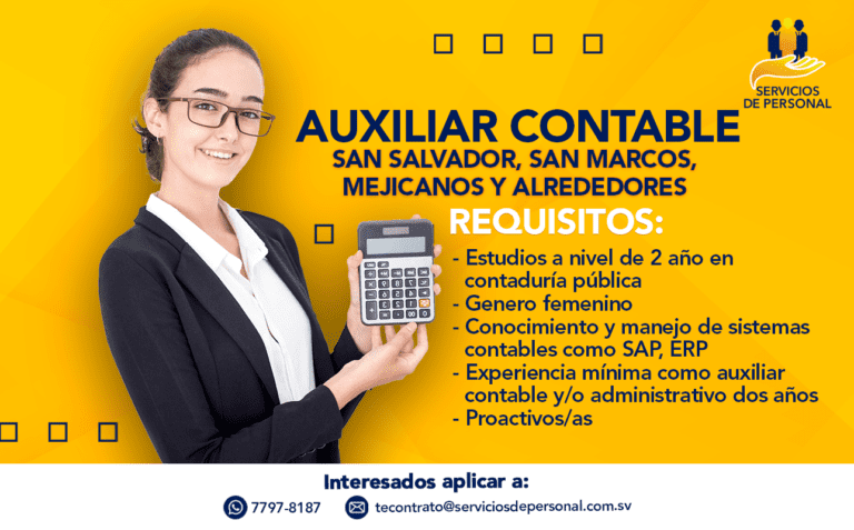 AUXILIAR CONTABLE – EL SALVADOR