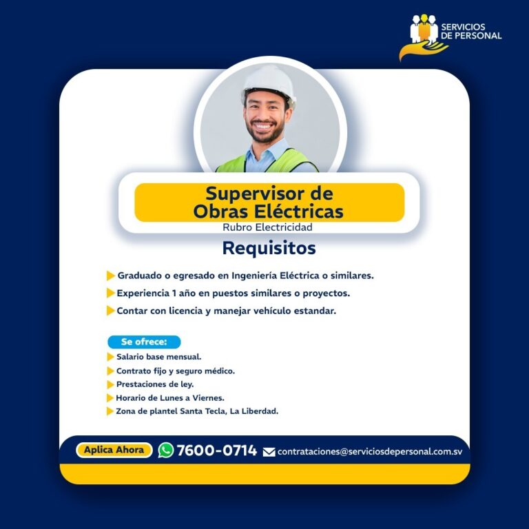 SUPERVISOR OBRAS ELECTRICAS